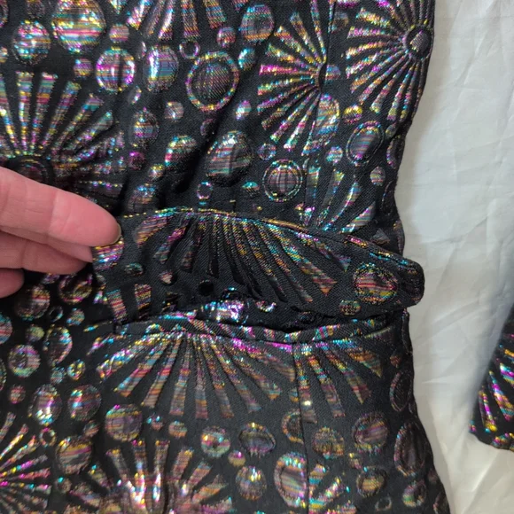 Rebecca Minkoff Blazer Jacket Womens 0 Black Base/Iridescent Maximalist Textured - Picture 7 of 15